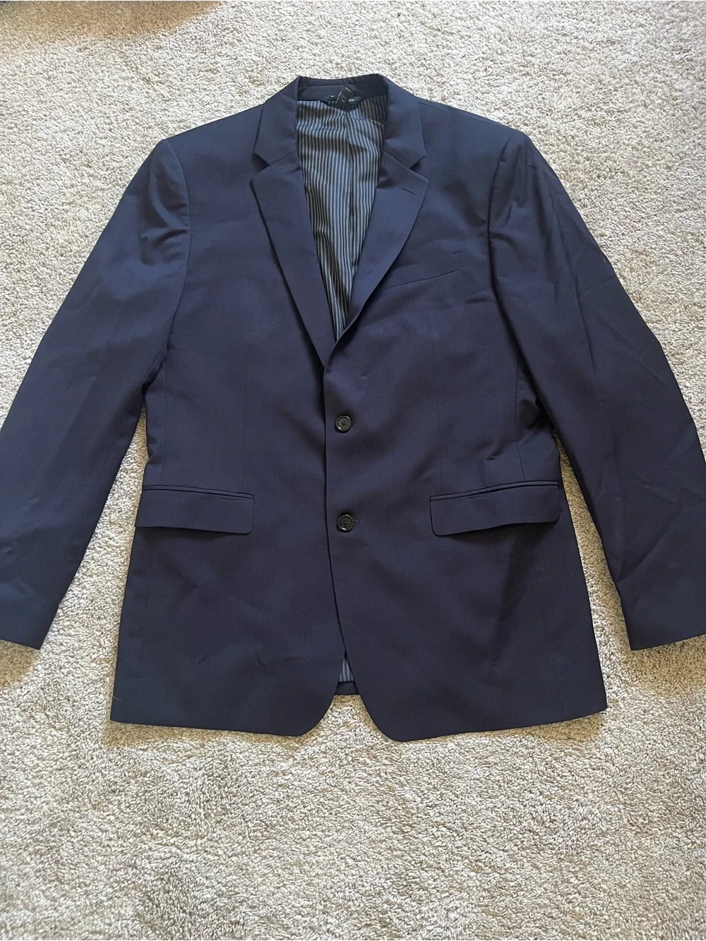 Banana Republic Blazer Men 42L Blue Standard Fit Marzotto Italian 120s Wool
